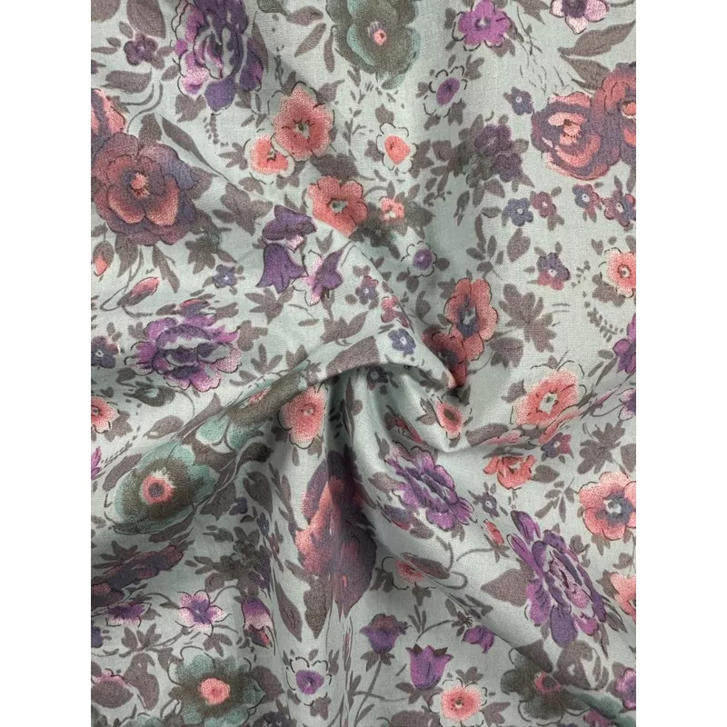 100-cotton-fabricsky-blue-with-multicoloured-floral-pattern148-cm-wide 100% Cotton FabricSky Blue with Multicoloured Floral Pattern148 cm Wide