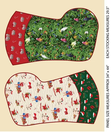 12 Days of Christmas Downunder Stocking Panel (C)