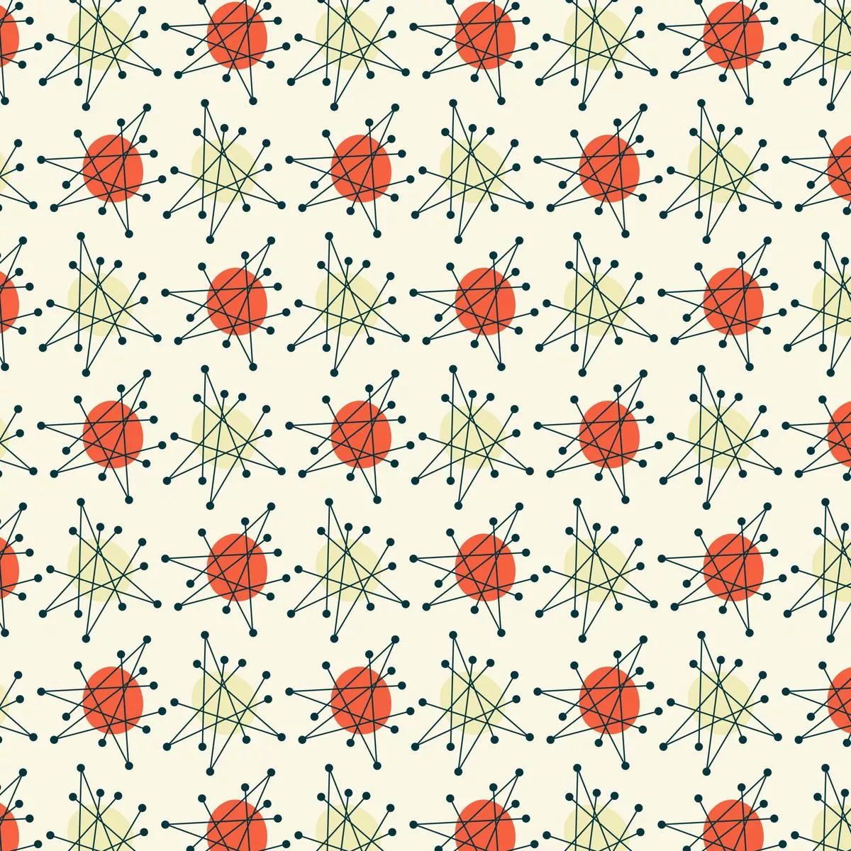 1950s Atomic Age Pattern 9 Quilting Cotton Fabric