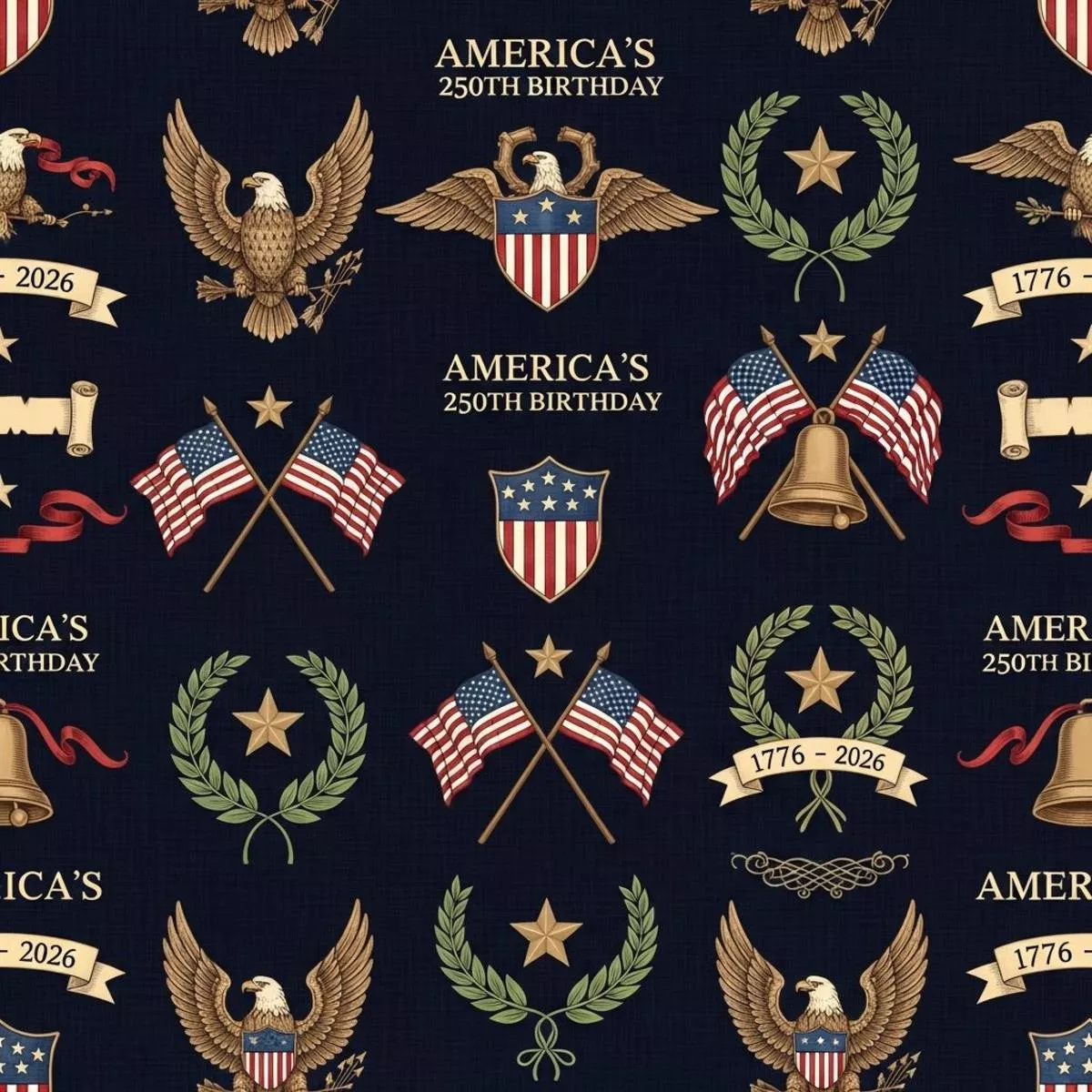 250th Anniversary Pattern 23 Quilting Cotton Fabric