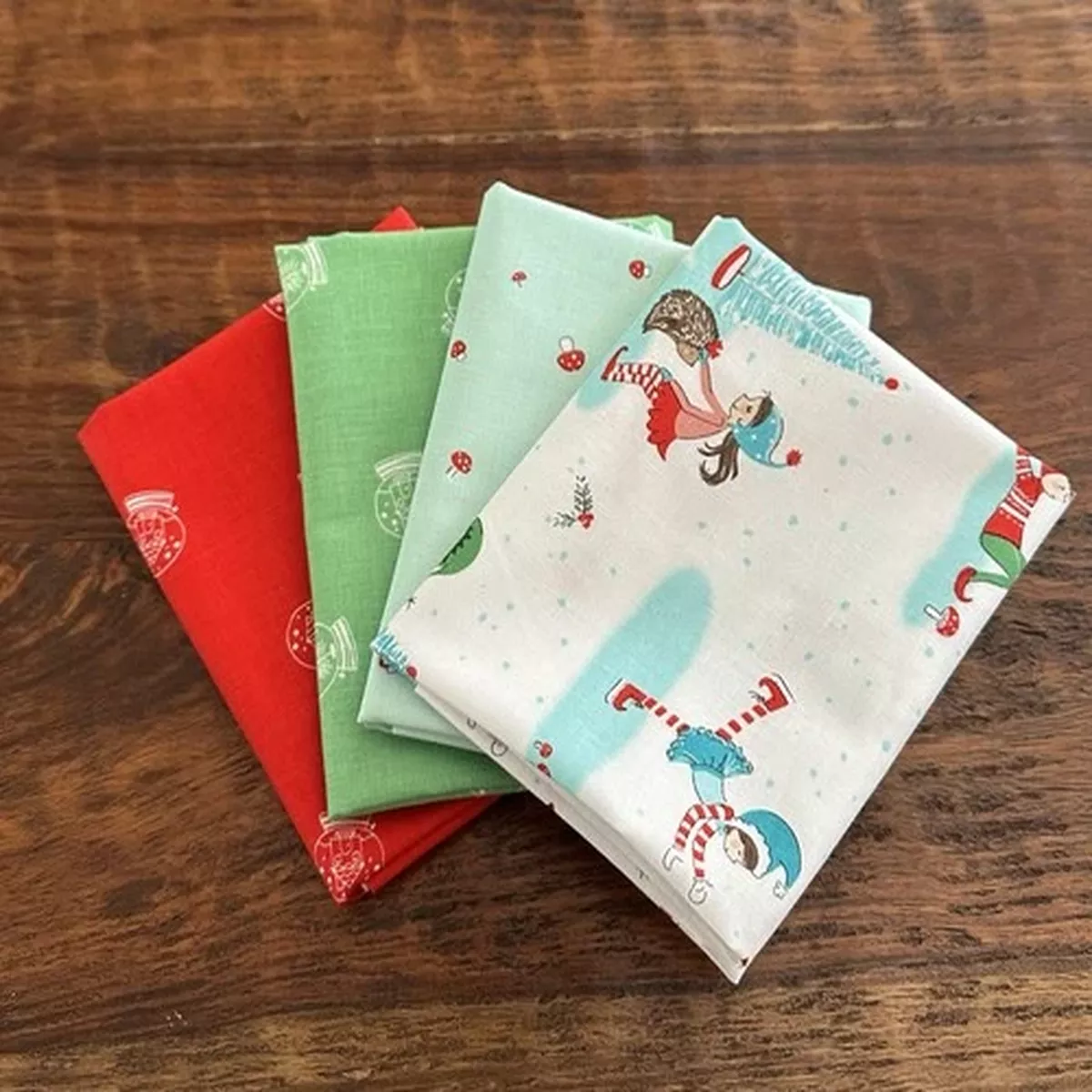 4 Fat Quarters Riley Blake “Pixie Noel” Christmas Quilt Cotton
