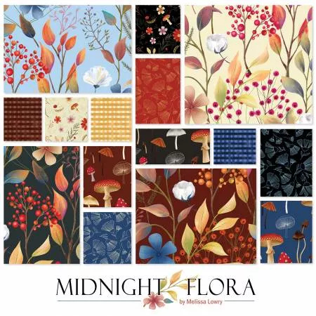 5in Squares Midnight Flora, 42pcs