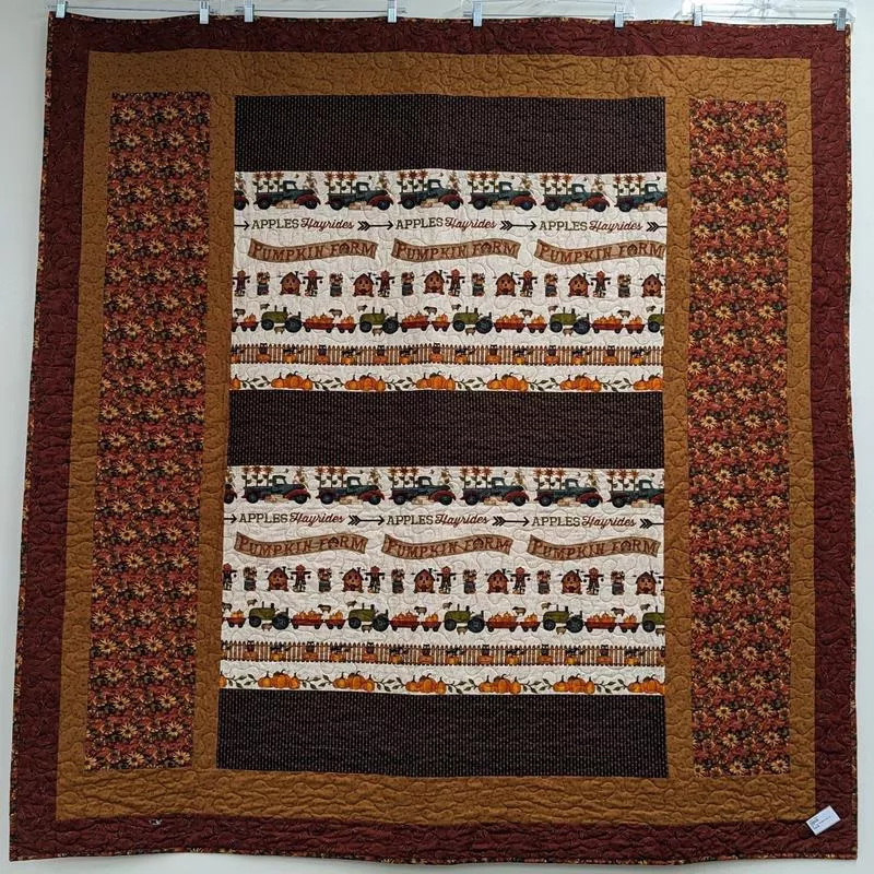 64″ x 74″ Pumpkin FarmStripy Stripy