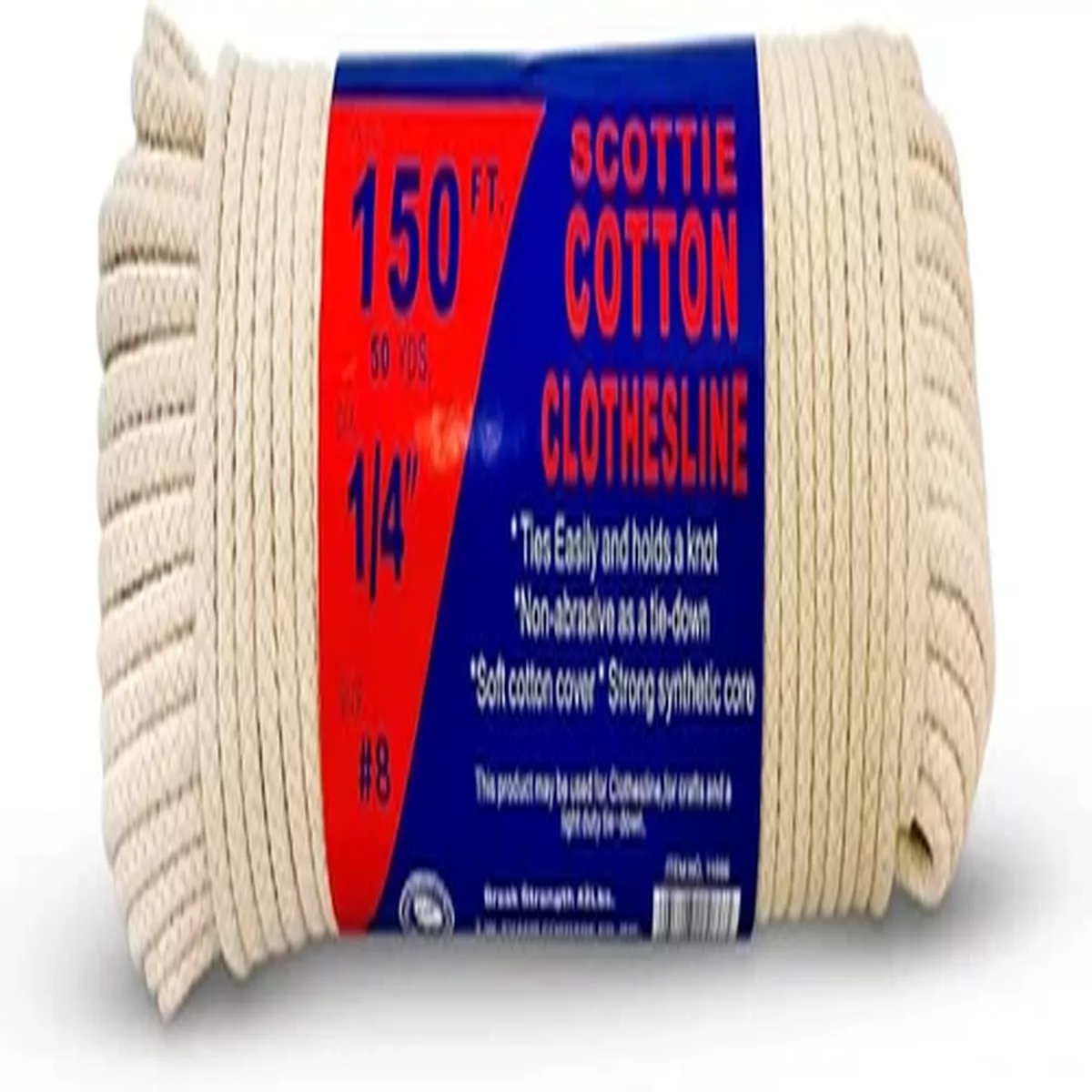 8-1-4-x-150-ft-scottie-cotton-clothesline-white #8 1/4″ X 150 Ft Scottie Cotton Clothesline, White