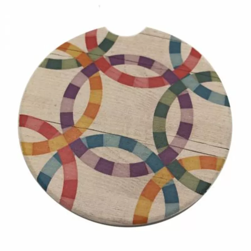 Absorbent Stone Car Coaster Double Wedding Ring