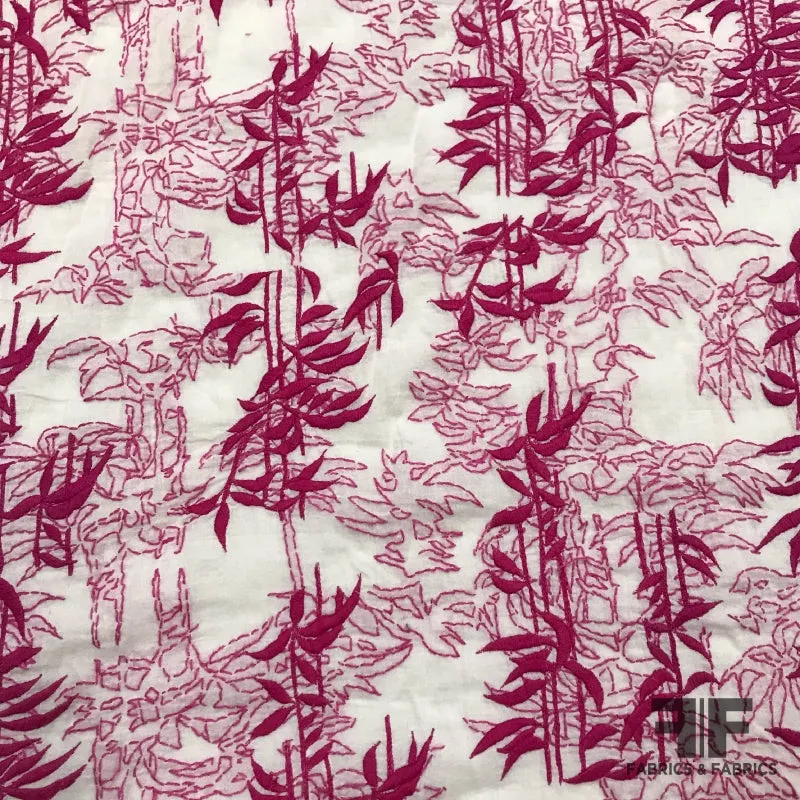 abstract-leaf-embroidered-cotton-white-pink Abstract Leaf Embroidered Cotton – White/Pink