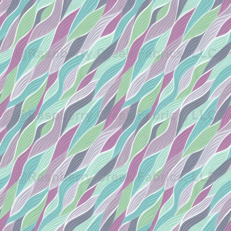 Abstract Lined Waves in Purple and Green – Medium