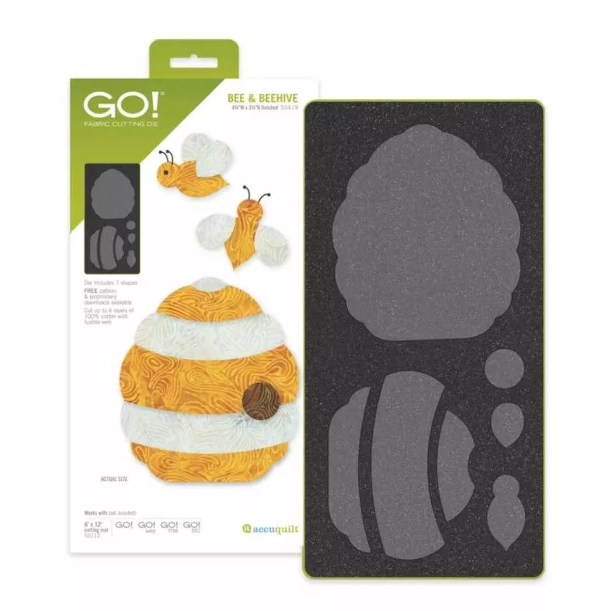 accuquilt-go-bee-beehive-die-55419 AccuQuilt GO! Bee & Beehive Die 55419
