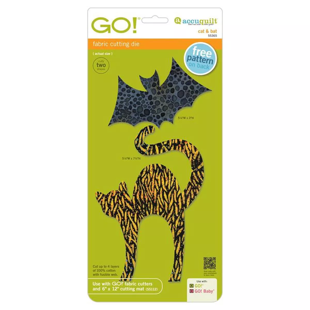 accuquilt-go-cat-bat-die-55365 AccuQuilt GO! Cat & Bat Die 55365
