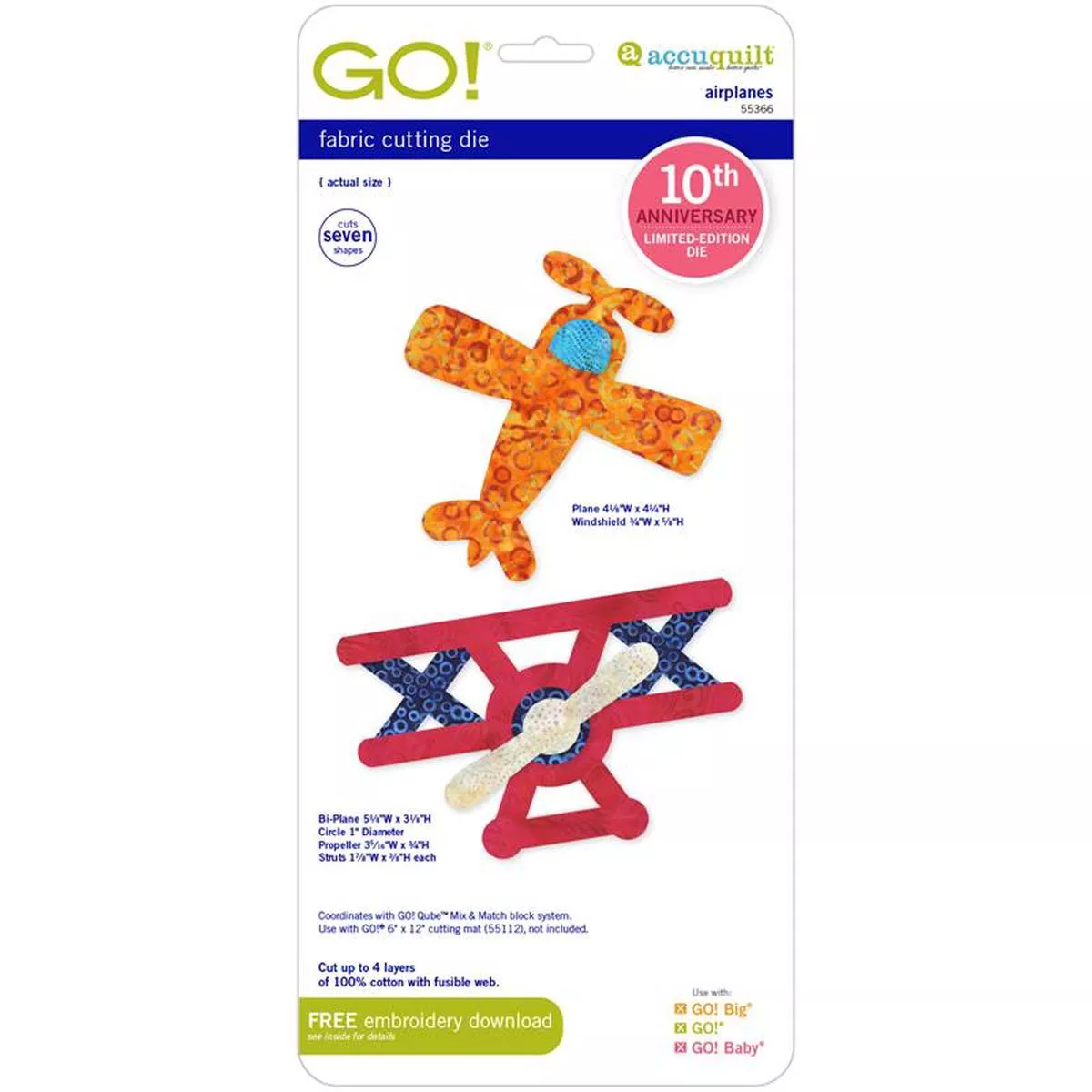accuquilt-go-die-airplanes-55366 AccuQuilt GO! Die Airplanes 55366