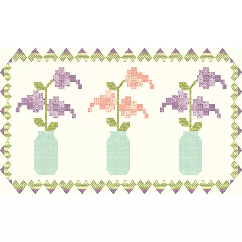 adel-in-spring-fruit-jar-runner-quilt-kit Adel in Spring Fruit Jar Runner Quilt Kit