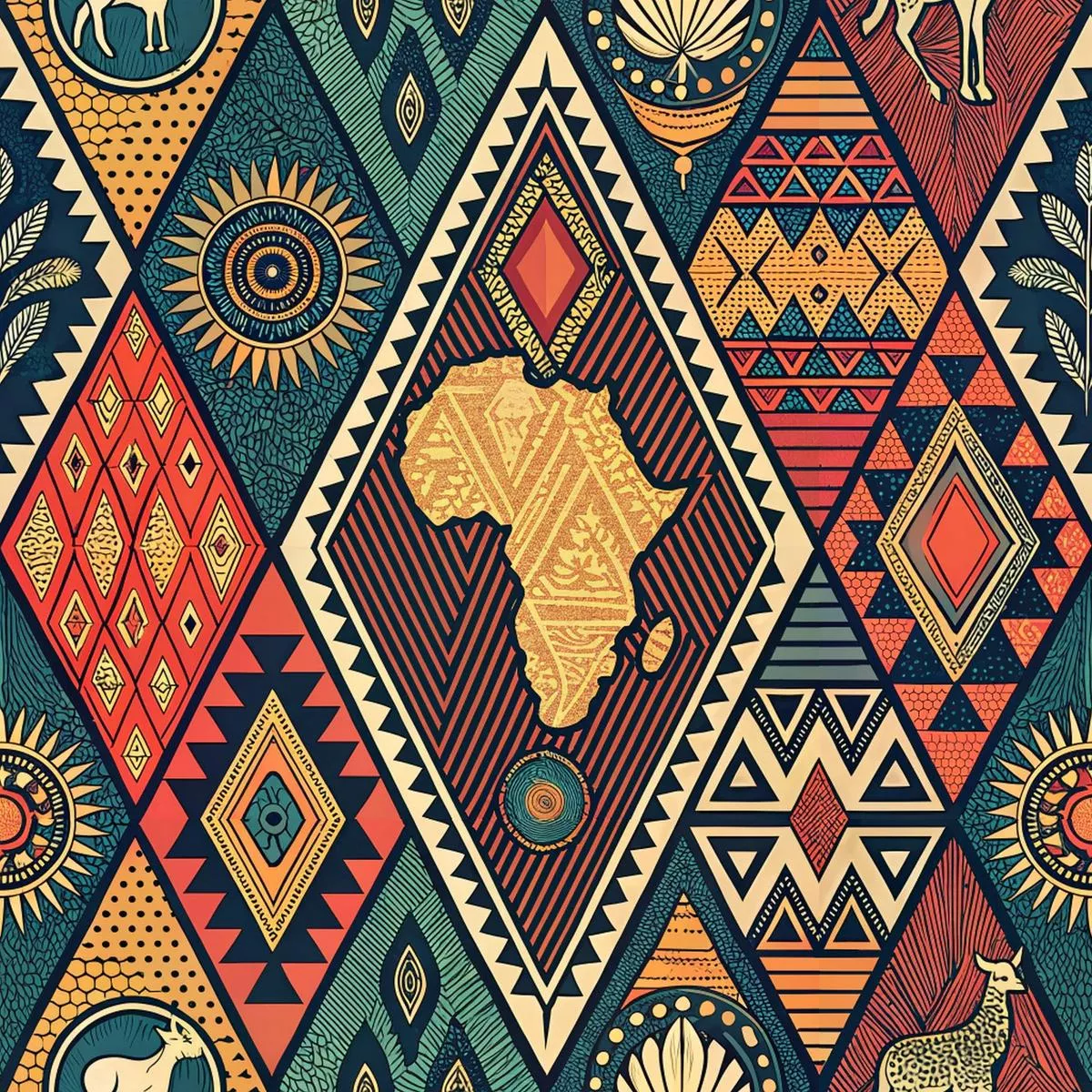 African Tribal Pattern 6 Quilting Cotton Fabric