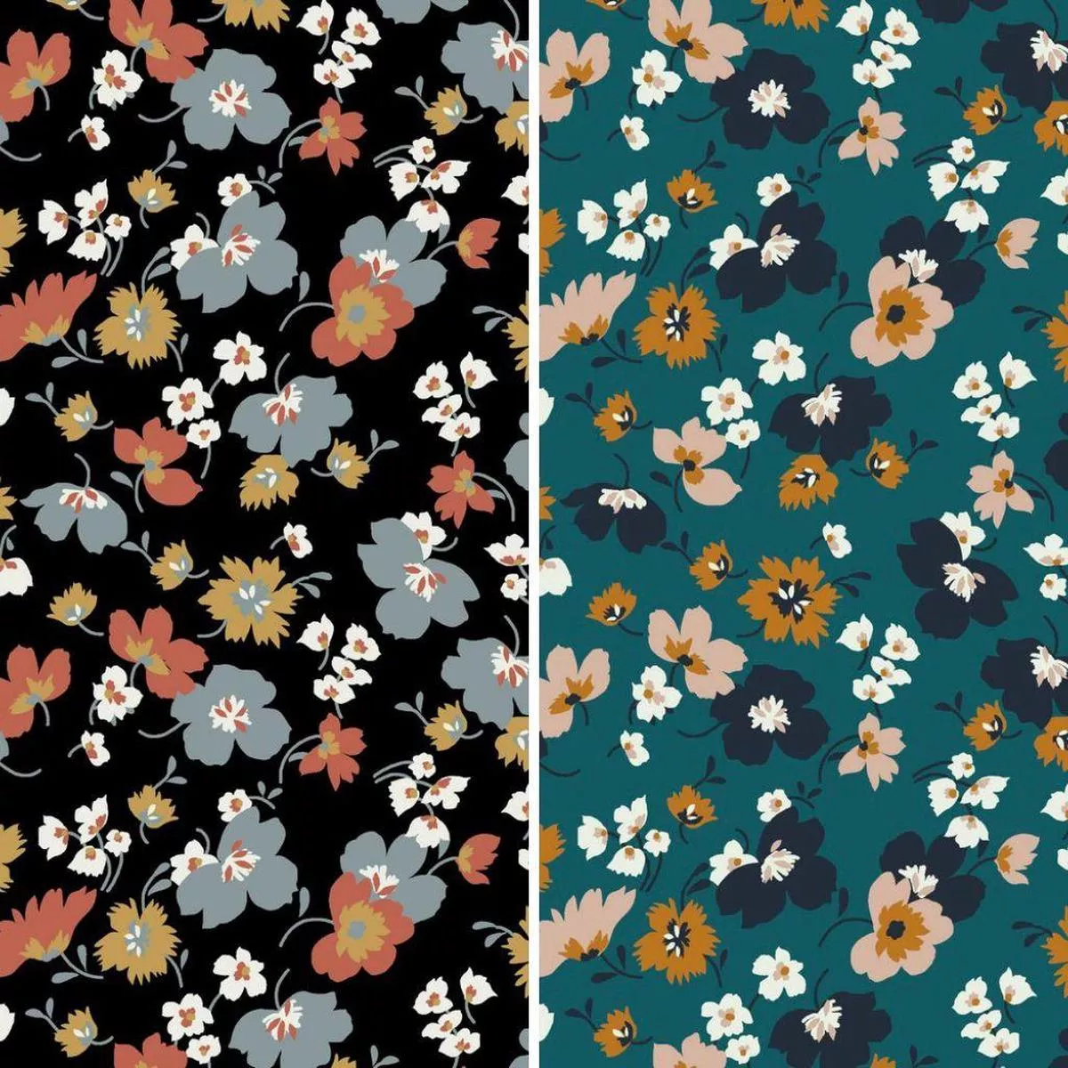all-over-multicoloured-floral-modal-jersey-fabric All Over Multicoloured Floral Modal Jersey Fabric