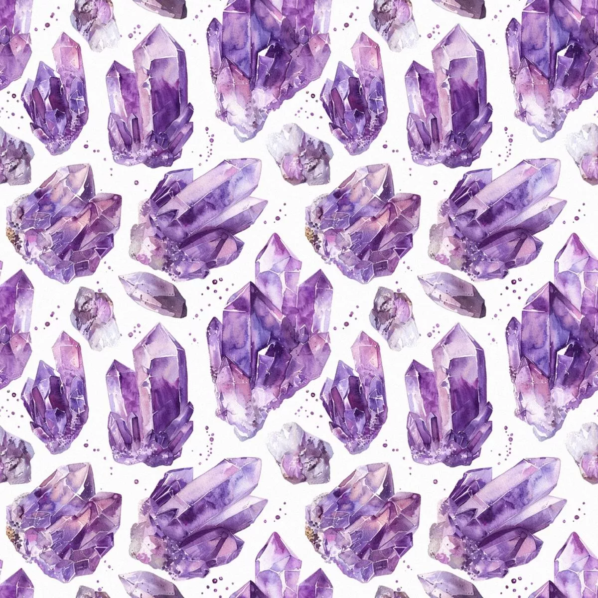 Amethyst Gemstones Pattern 3 Quilting Cotton Fabric
