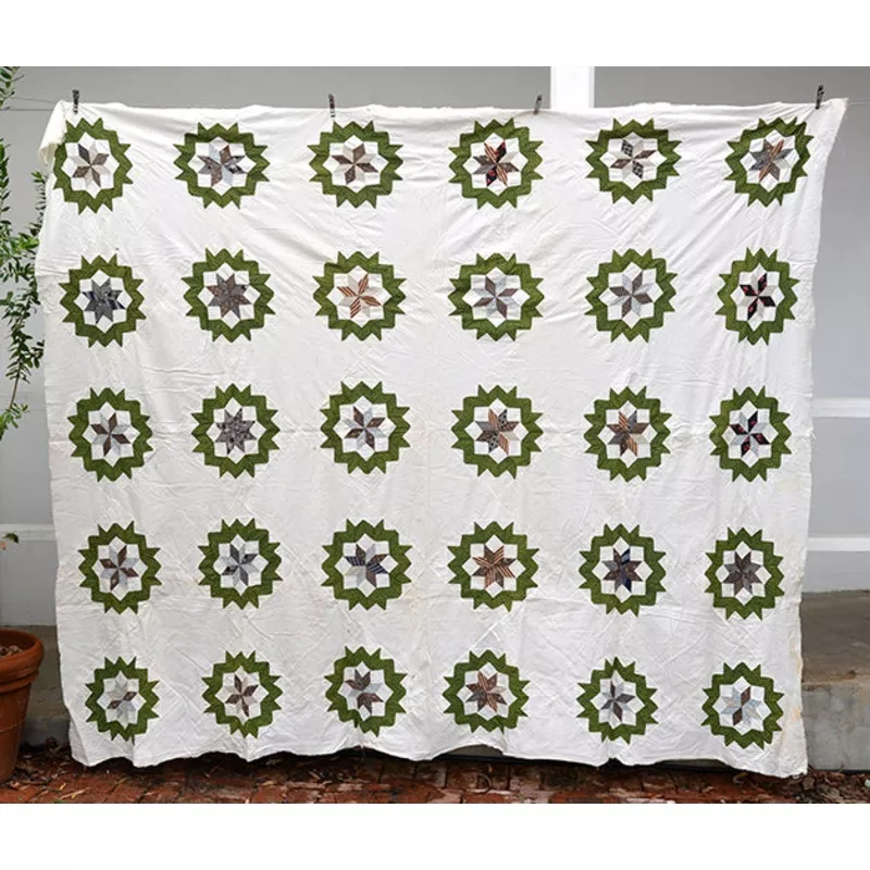 antique-carpenter-s-wheel-quilt-top Antique Carpenter’s Wheel Quilt Top