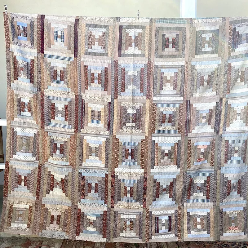 Antique Courthouse Steps Quilt Top