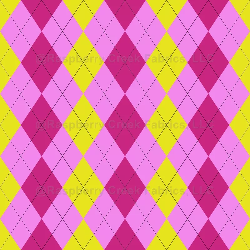argyle-pattern-baby-pink-yellow-pink-black-stitching Argyle Pattern, Baby Pink Yellow Pink, Black Stitching