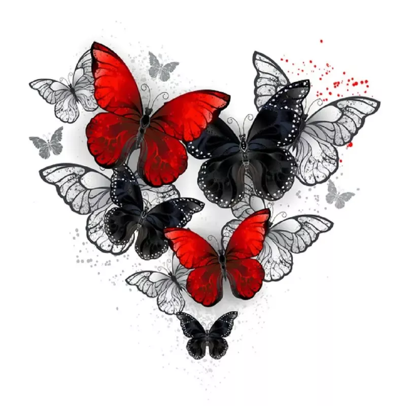 Artistic Morpho Butterflies Fabric Panel – White