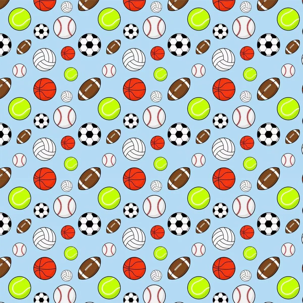 assorted-sports-balls-fabric-blue Assorted Sports Balls Fabric – Blue