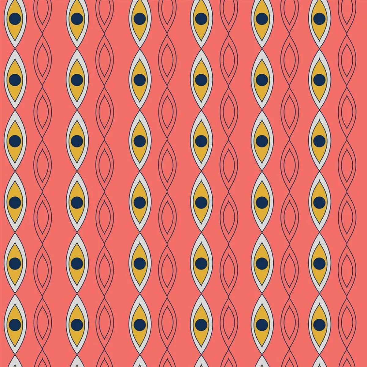 Atomic Geometric Pattern #4 Fabric – Pink