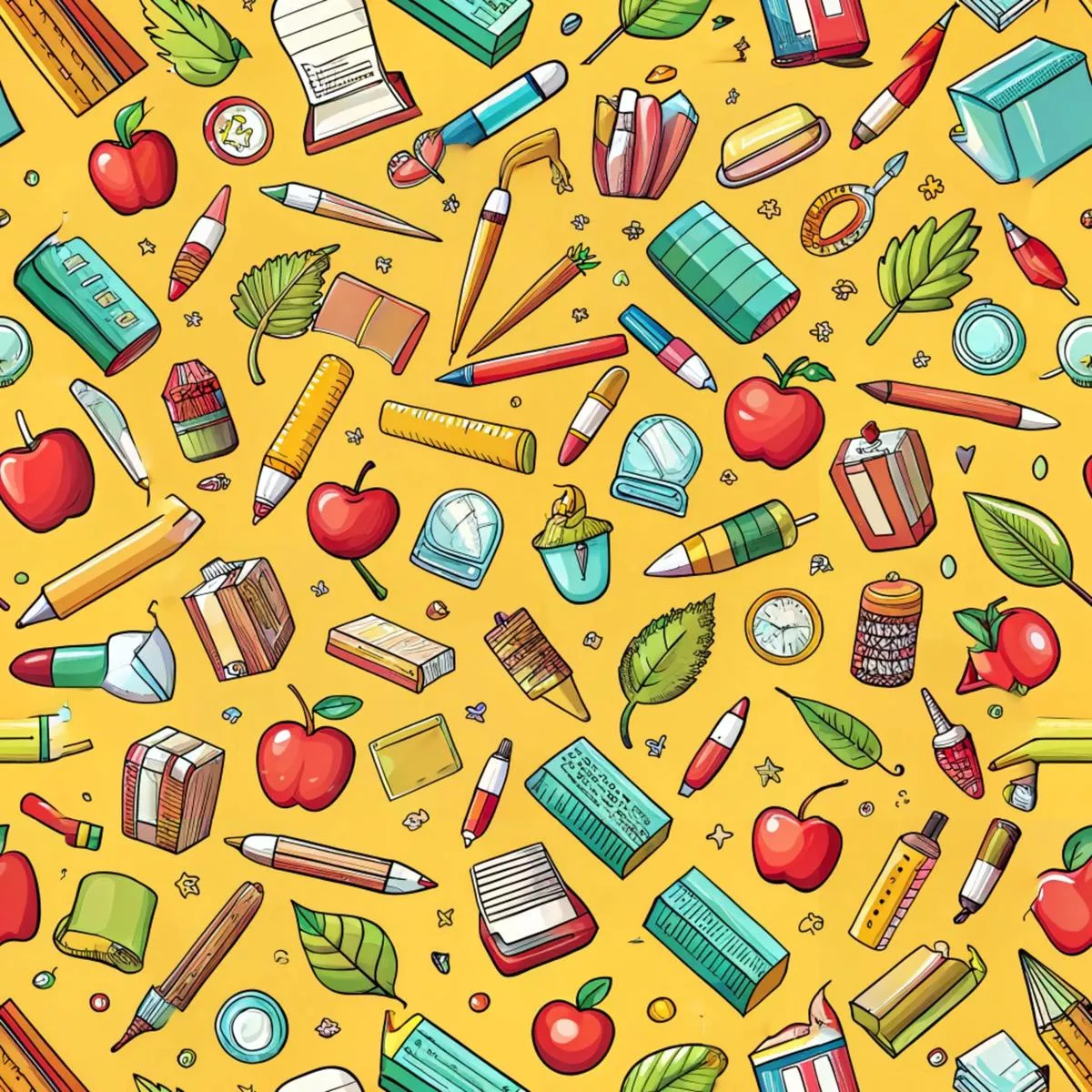 Back to School Pattern 23 Quilting Cotton Fabric