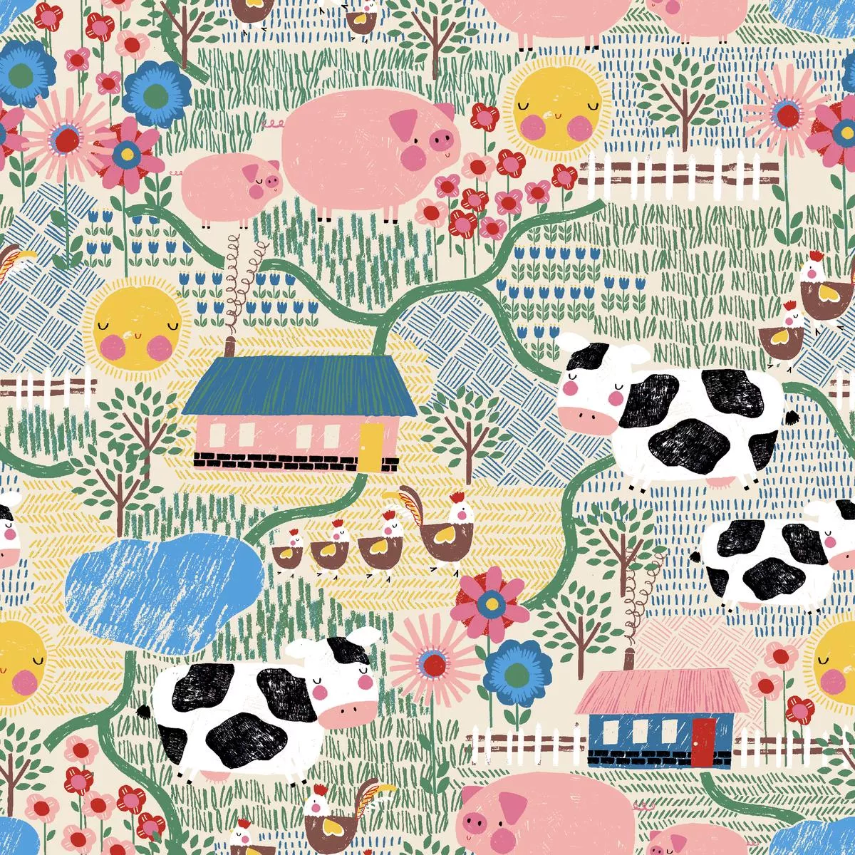 barnyard-friends-playful-farm-fabric Barnyard Friends – Playful Farm Fabric