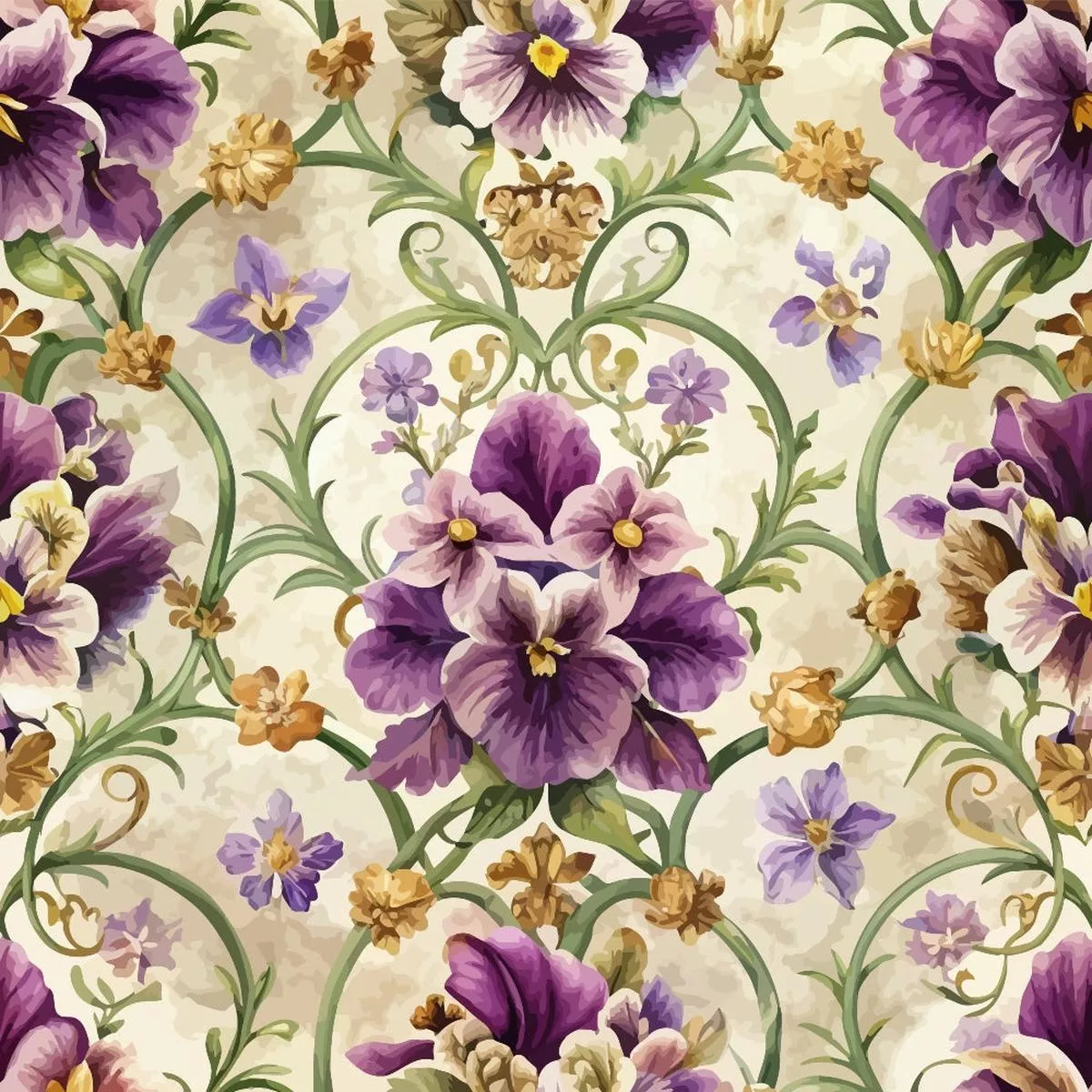 Baroque Florals Pattern 91 Quilting Cotton Fabric