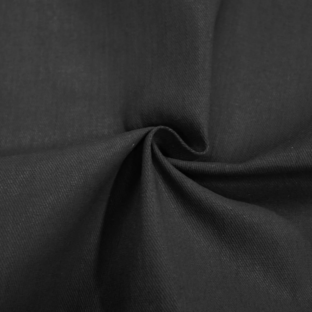 Baryn Anthracite Black PolyCotton Twill Stretch Fabric