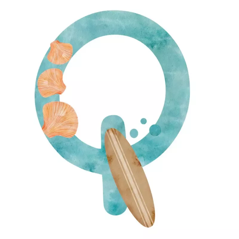 beach-life-letter-q-fabric-panel Beach Life Letter ”Q” Fabric Panel