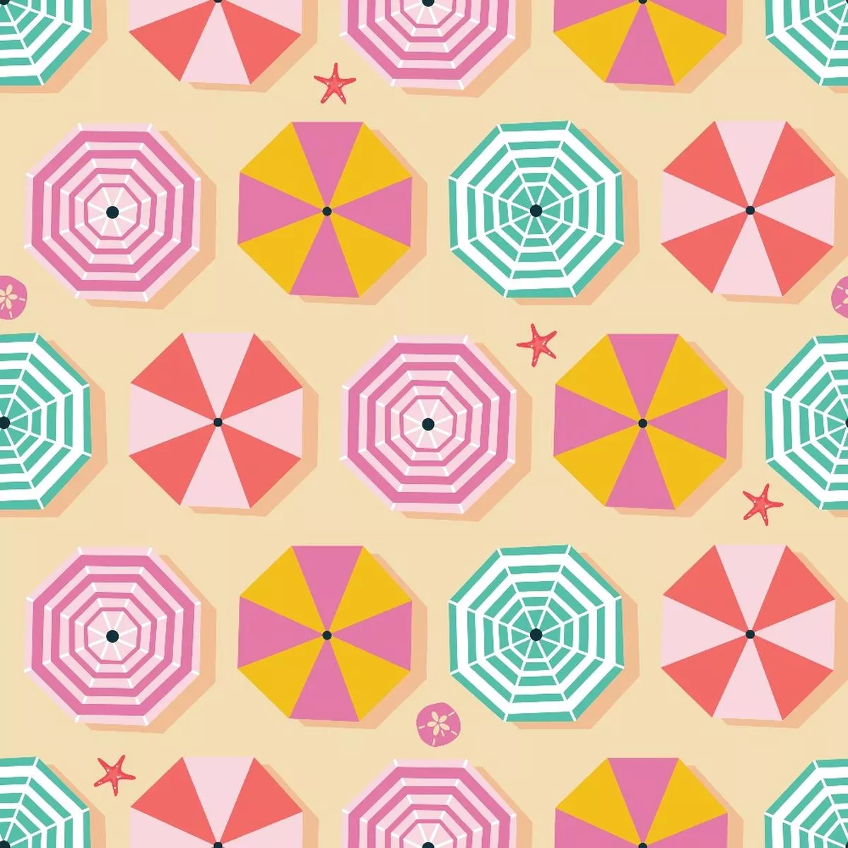 Beach Vacation Pattern 2 Quilting Cotton Fabric