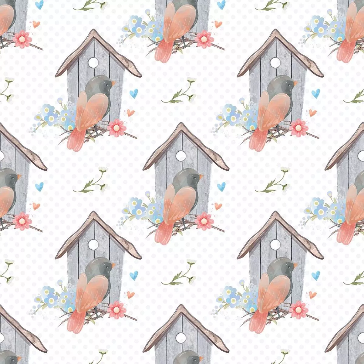 beautiful-birdhouse-fabric-white Beautiful Birdhouse Fabric – White