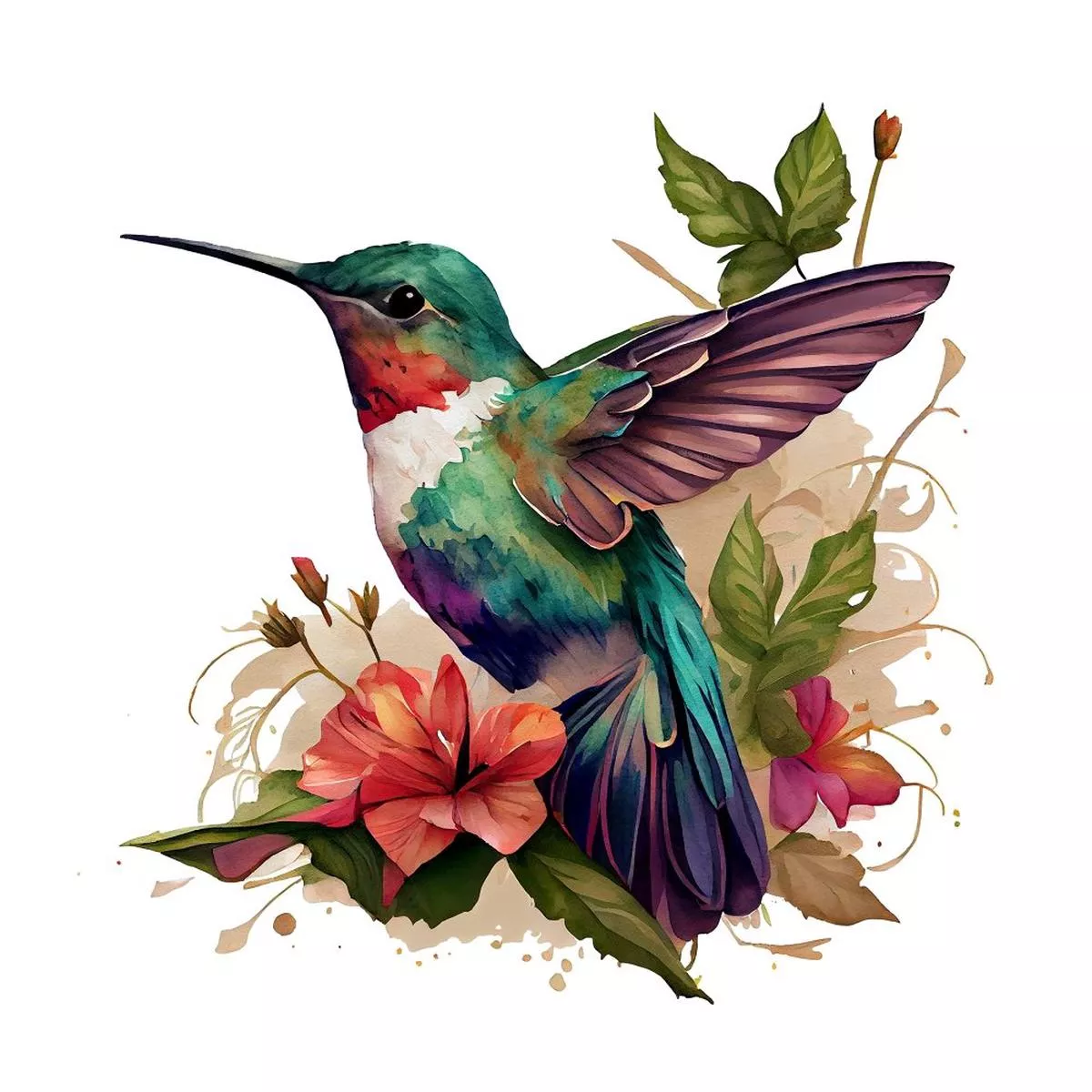 beautiful-hummingbirds-4-fabric-panel Beautiful Hummingbirds #4 Fabric Panel