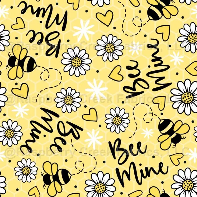 Bee Mine Be My Valentine in Yellow