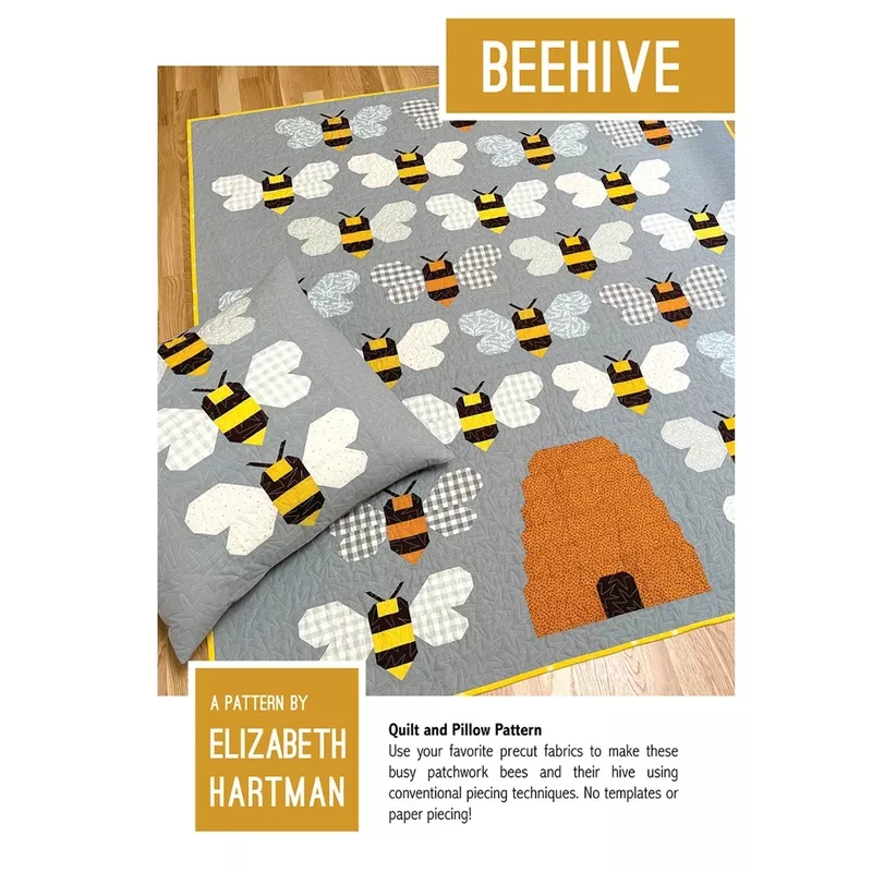 beehive-quilt-pillow-sewing-pattern Beehive Quilt and Pillow Sewing Pattern