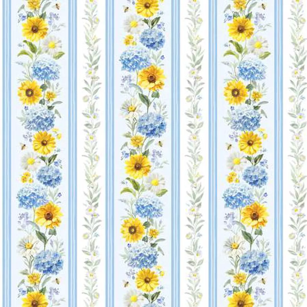 Bees 038 Blooms Multi Repeating Stripe 89281-415
