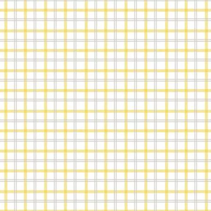 Bees & Blooms White/Yellow Plaid 89288-159