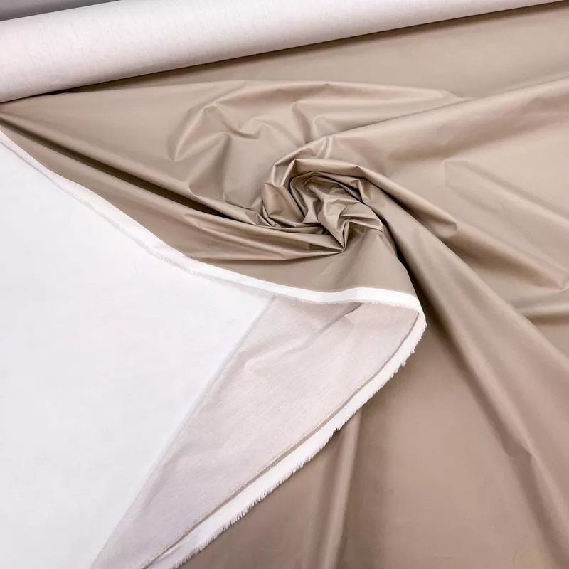 beige-woven-cotton-polyurethane-jacket-fabric-italy Beige Woven Cotton-Polyurethane Jacket Fabric – Italy
