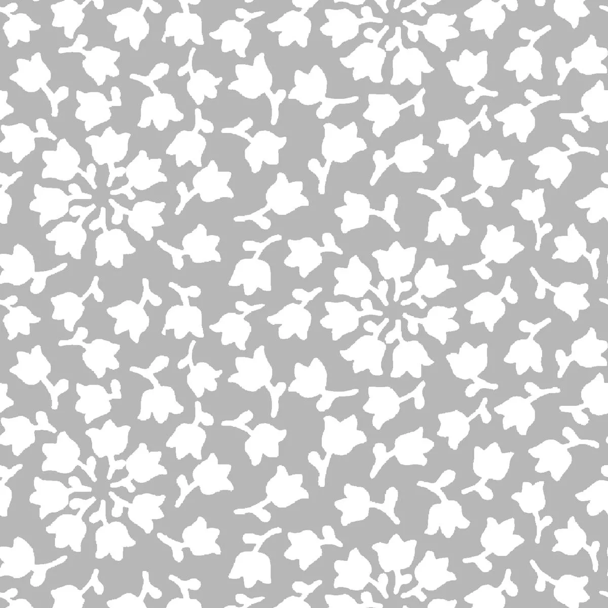 Bell Flowers on Gray & White Fabric