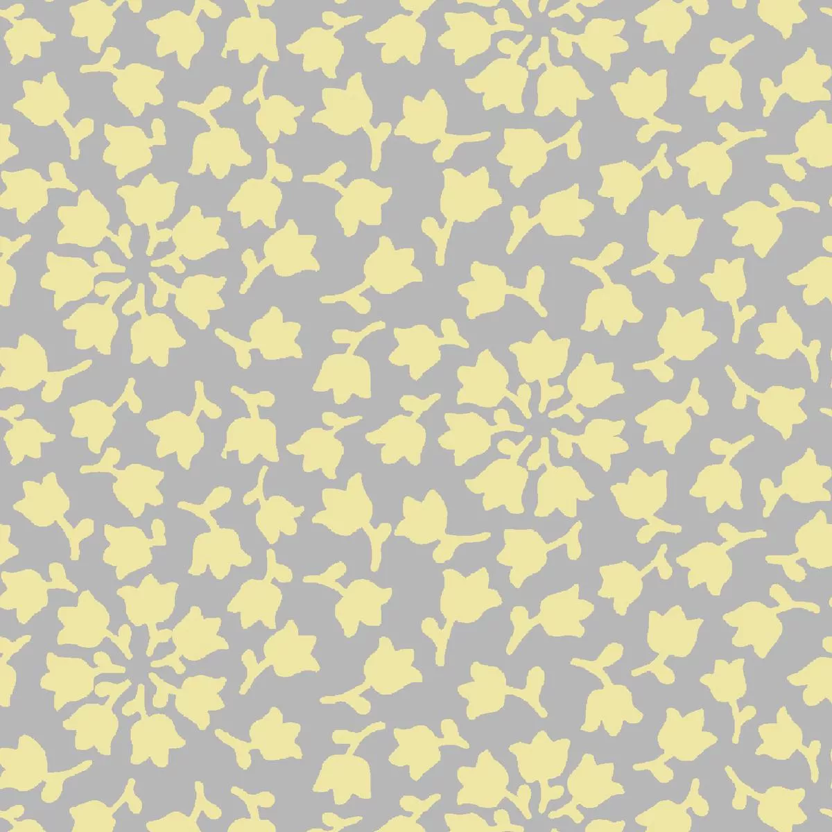 bell-flowers-on-gray-yellow-fabric Bell Flowers on Gray & Yellow Fabric