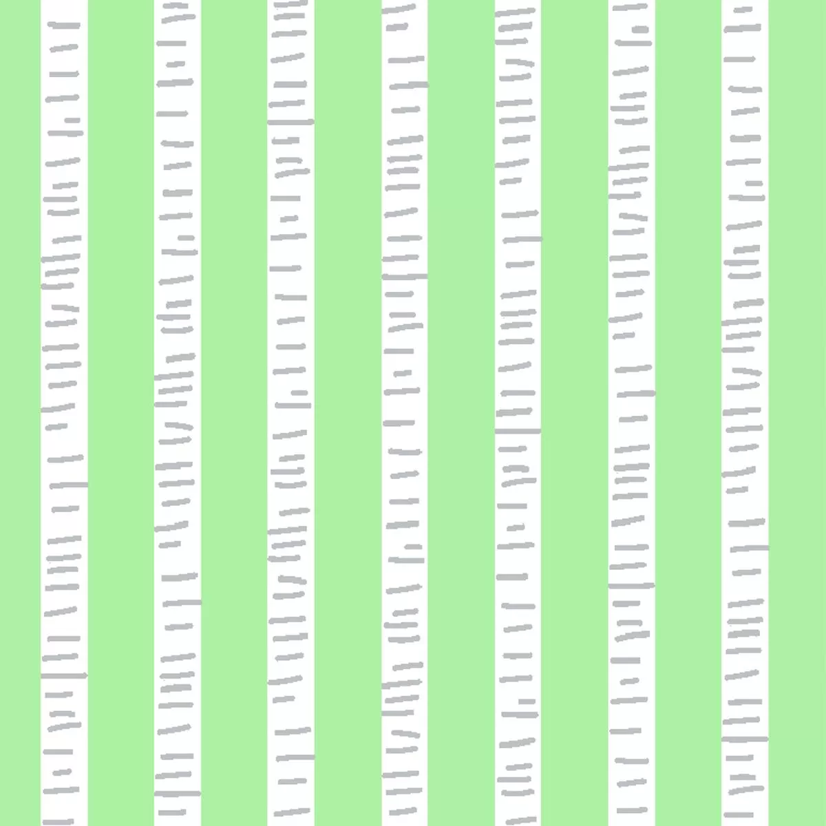 Birch Stripes on Green Fabric