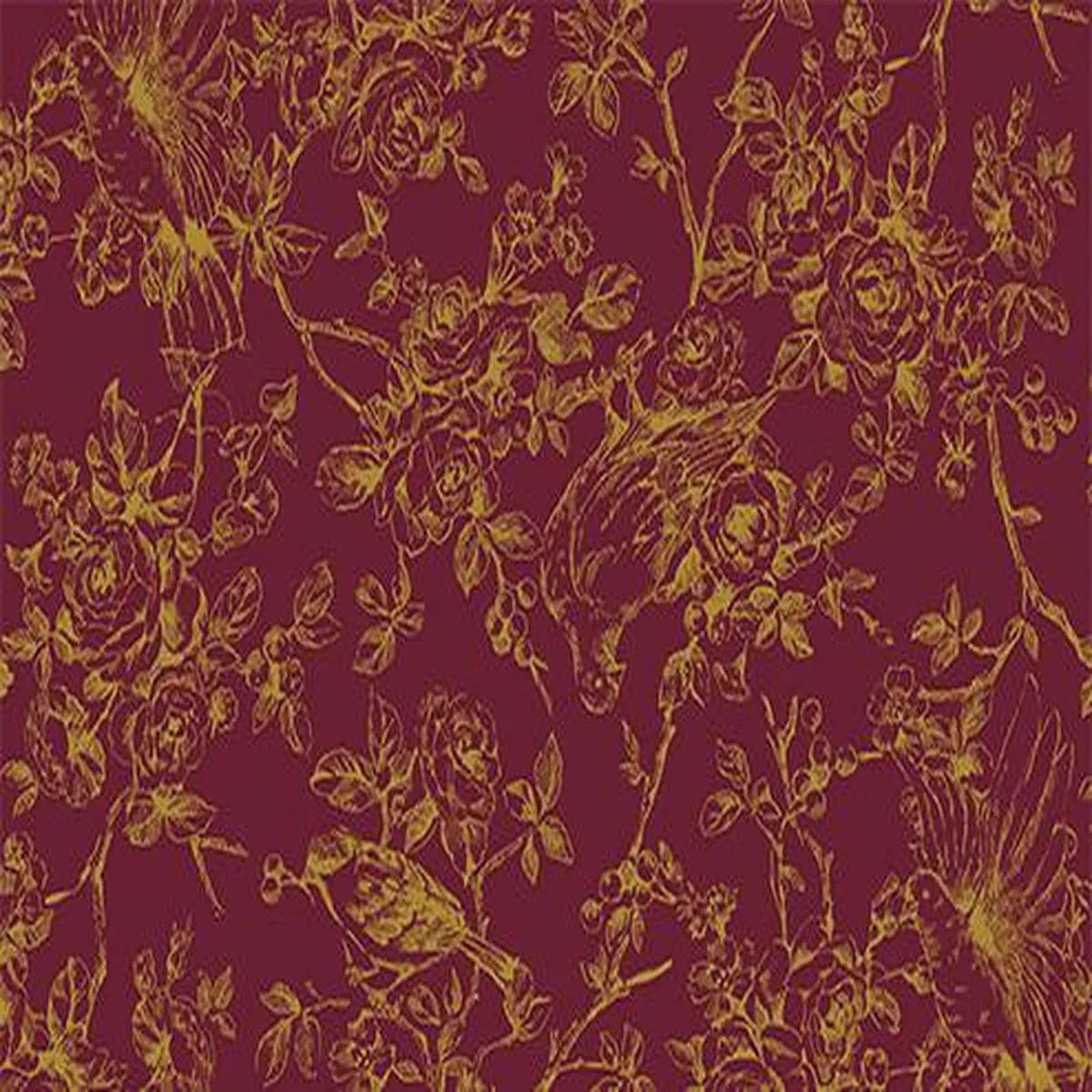 bird-flower-gilded-on-burgundy-background-price-10cm “Bird and flower” gilded on burgundy background (price for 10cm)