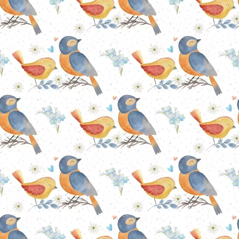 birds-flowers-fabric-white Birds & Flowers Fabric – White