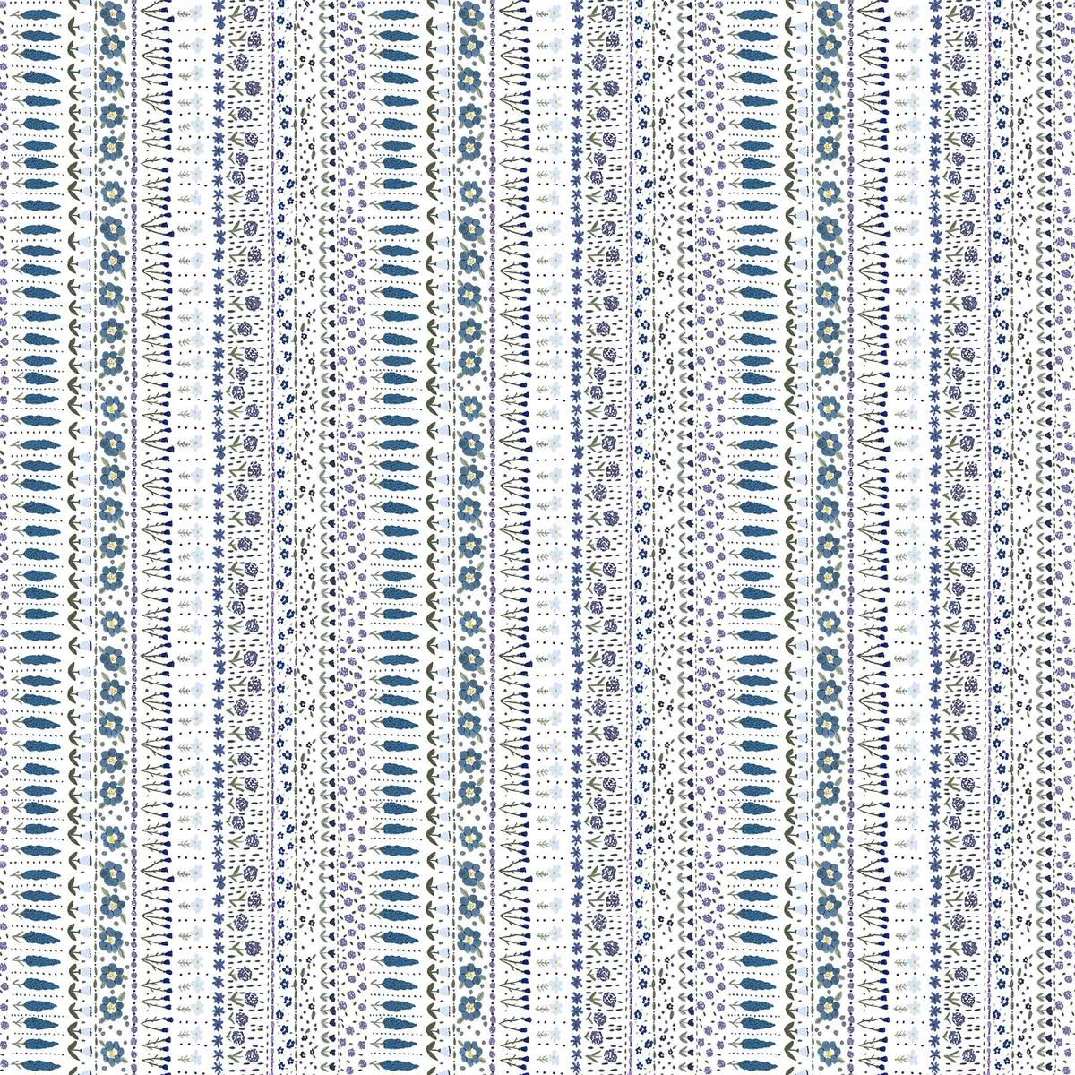 Birdwatch Quilt Fabric Floral Stripe White
