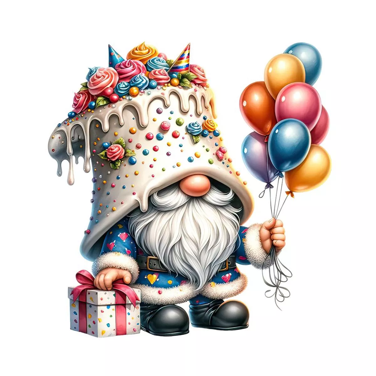 birthday-gnome-5-fabric-panel Birthday Gnome #5 Fabric Panel