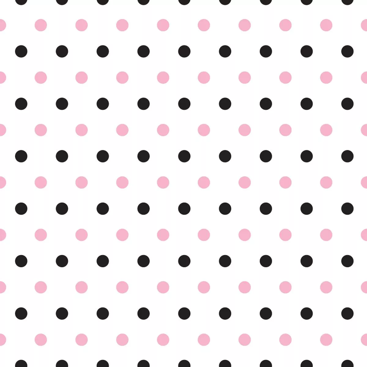 Black And Cupid Pink Polka Dots Fabric