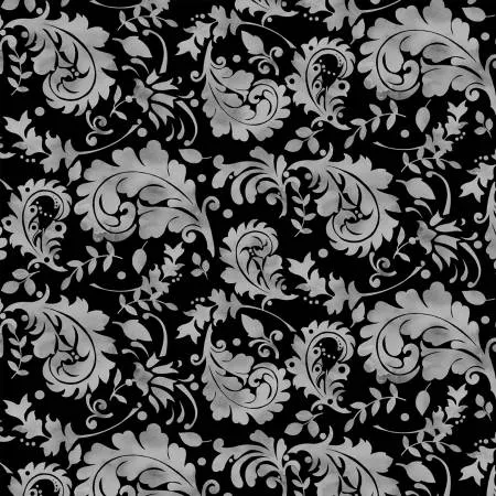 Black/Gray Watercolor Paisley