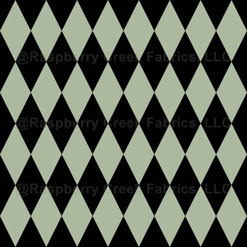 Black & Sage Green Harlequin Diamonds