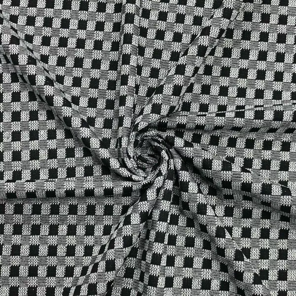 black-silver-checkered-lurex-jersey-fabric-2 Black and Silver Checkered Lurex Jersey Fabric #2