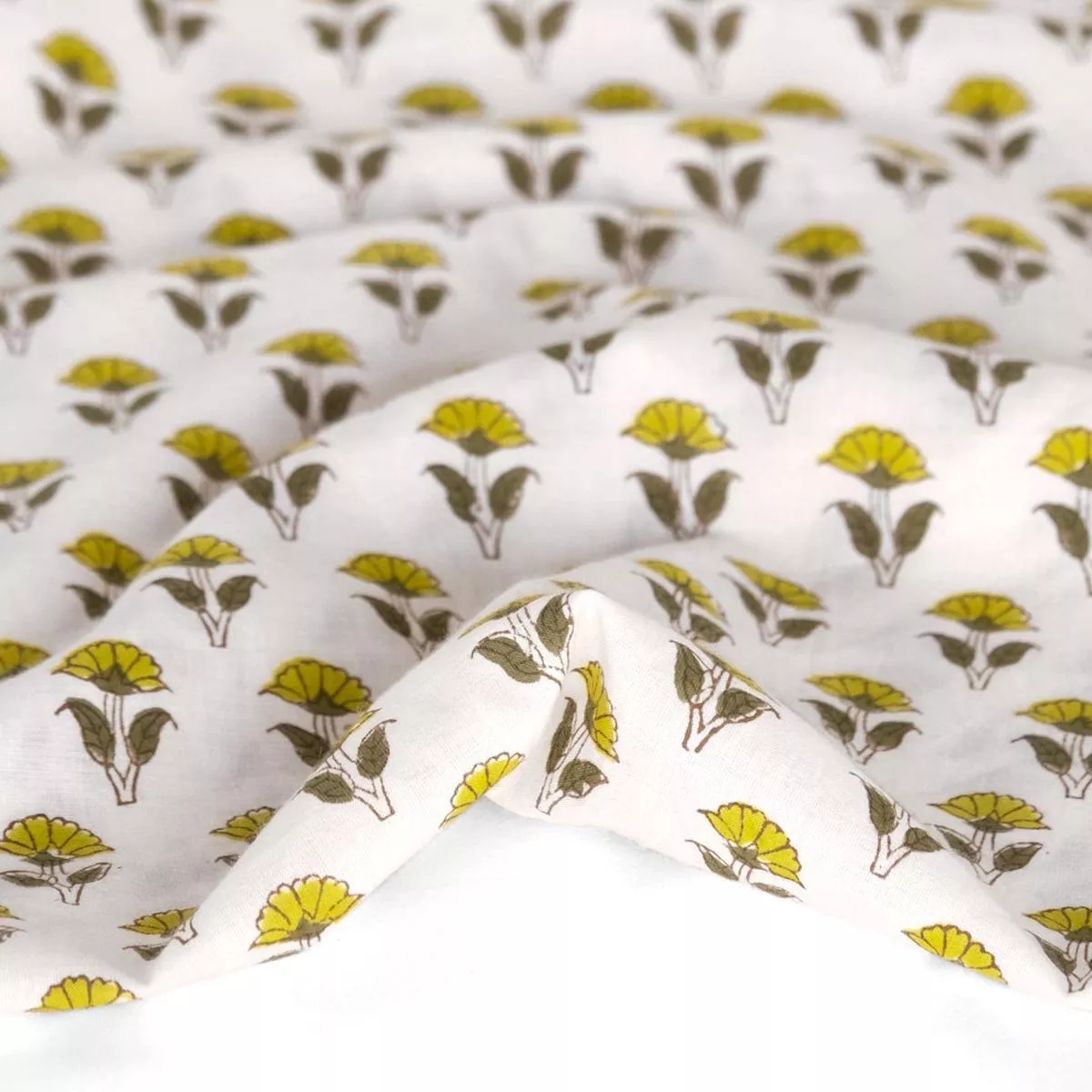 bloom-block-printed-organic-cotton-batiste-white-chartreuse Bloom Block Printed Organic Cotton Batiste – White/Chartreuse