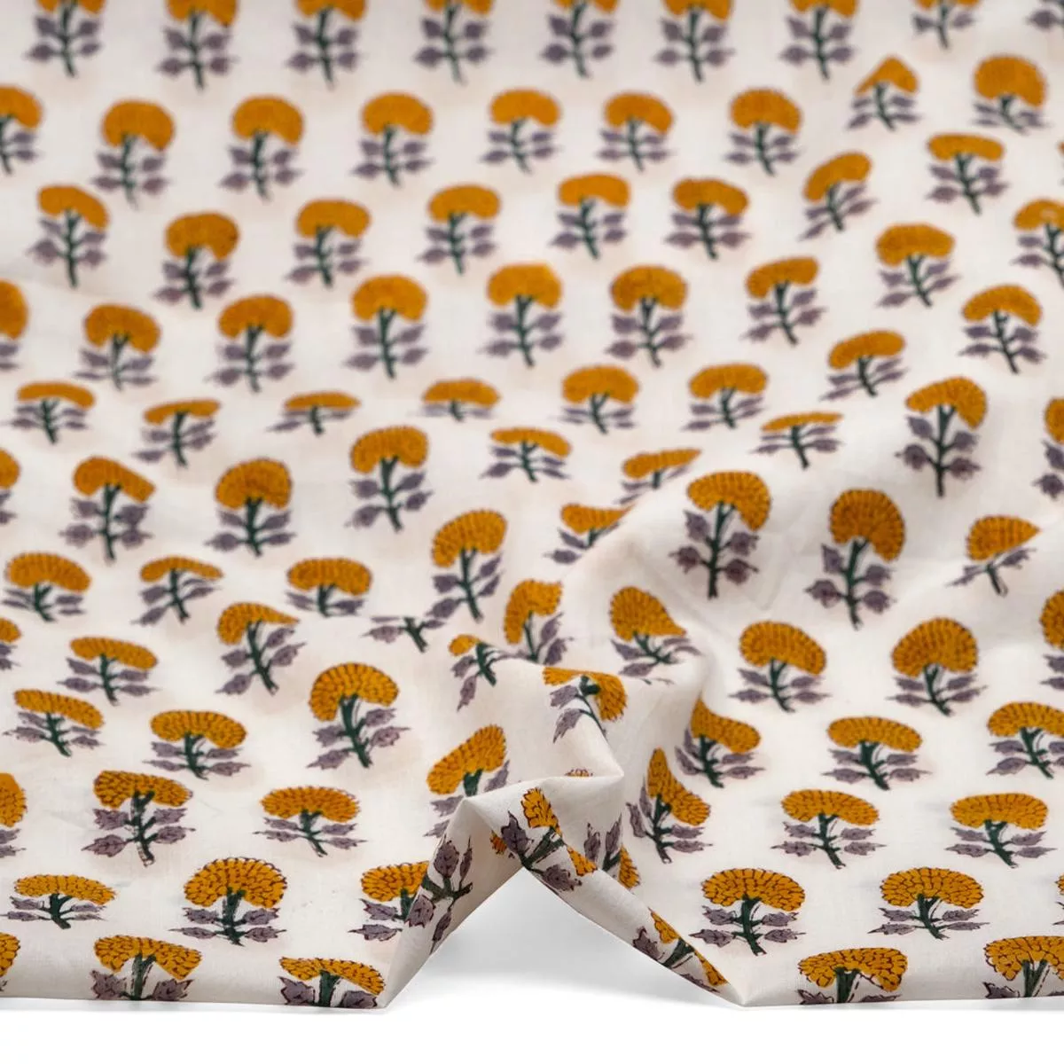 bloom-block-printed-organic-cotton-batiste-white-marigold Bloom Block Printed Organic Cotton Batiste – White/Marigold
